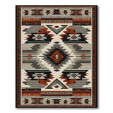 Grey Southwestern Geometric Southwestern Area Rug