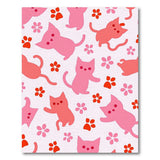 Cute Pink Kawaii Cats Paw Prints Area Rug