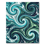 Swirling Teal Waves Abstract Abstract Area Area Rug