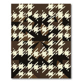 Brown Houndstooth Geometric Area Rug