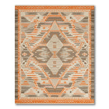 Terracotta Border Geometric Southwestern Area Rug