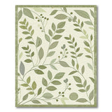 Vintage Green Leaves and Berries Area Rug