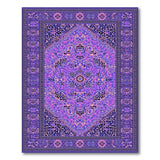 ODIKA Vintage Purple Persian Washable Area Rug - Low Pile Non-Slip