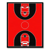 Red Red Basketball Court Area Rug