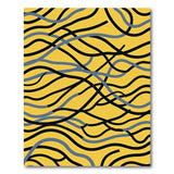 Multi-color and Patterns Vibrant Yellow Wavy Abstract Area Rug