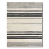 Black Grey Striped Woven Area Rug
