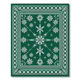 Emerald Green Snowflake Area Rug