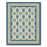 Navy Blue Ivory Persian Floral Area Rug