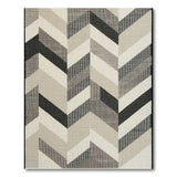 Geometric Modern Grey Chevron Zigzag Geometric Area Rug