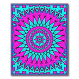 Vibrant Pink Teal Tribal Mandala Area Rug