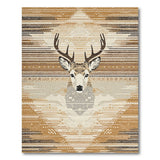 Brown and Tan Southwestern Deer Head Area Rug