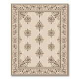 Ornate Ivory Persian Medallion Area Rug