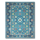 Traditional Persian Teal Persian Floral Medallion Area Rug