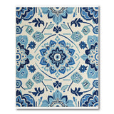 Indigo Floral Mandala Area Rug