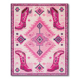 Hot Pink Cowboy Boots Southwestern Rug