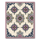 Multi-color and Patterns Ornate Pink Floral Medallion Area Rug
