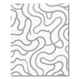Grey Wavy Lines Abstract Area Rug
