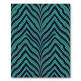 Teal Navy Wavy Geometric Area Rug