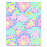 Whimsical Pastel Clouds Stars Flowers Kids Rug