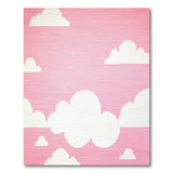 Whimsical Pink Pixel Clouds Area Rug