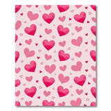 Playful Pink Hearts Pattern Area Rug