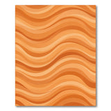Orange Wave Abstract Area Rug