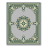 Ornate Green Floral Mandala Area Rug
