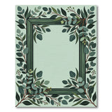 Green Eucalyptus Leaf Frame Area Rug