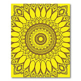 Yellow Vibrant Yellow Sunflower Mandala Area Rug