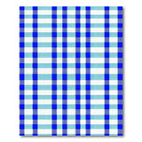 Blue Teal Plaid Check Area Rug