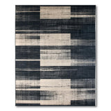Black and White Distressed Black White Geometric Area Rug