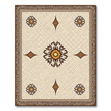 Beige Traditional Persian Area Rug with Floral Medallion