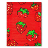 Whimsical Strawberry Frog Red Area Rug