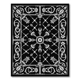 Black and White Ornate Black White Floral Area Rug