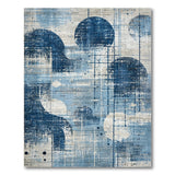 Distressed Navy Blue Abstract Area Rug