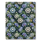 Cornflower Blue White Floral Pattern Rug