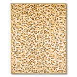 Cream Leopard Print Area Rug with Tan Border
