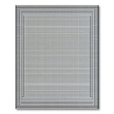 Black White Framed Grid Geometric Rug