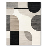 ODIKA Washable Abstract Geometric Area Rug - Low Pile Non-Slip Modern Neutral Carpet