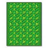 Kids Cartoon Lucky Shamrock Clover Green Area Rug