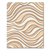 Abstract Area Wavy Beige Abstract Area Rug