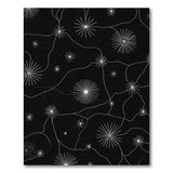 Starry Burst Black White Geometric Area Rug