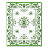 Ornate Green Floral Daisy Area Rug