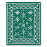 Green Geometric Modern Emerald Green Snowflake Area Rug