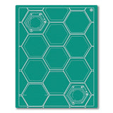 Teal Hexagonal Grid Geometric Rug
