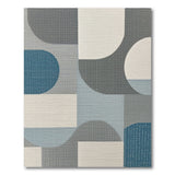 Modern Teal Grey Geometric Area Rug