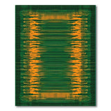 Vibrant Green Orange Geometric Modern Area Rug