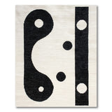 Yin-Yang Pixelated Black White Geometric Rug