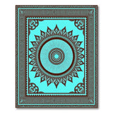Blue and Teal Teal Mandala Heritage Tribal Area Rug