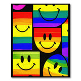 Multi-color and Patterns Rainbow Smiley Faces Area Rug